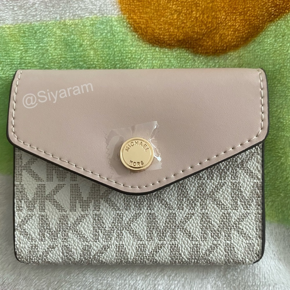 Michael Kors Taupe and Silver Wallet